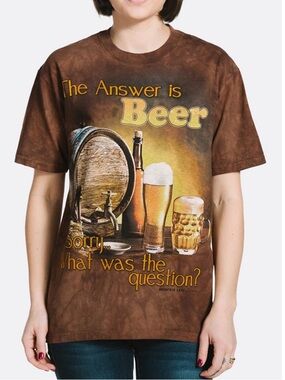 The Mountain Unisex Brown Beer Outdoor Classic t-Shirt Sz Med